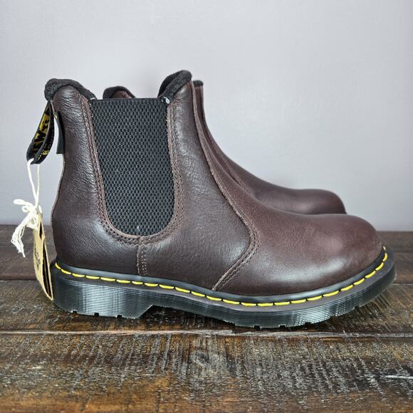 NEW Dr Martens 2976 WarmWair Womens Size 9 Leather Chelsea Boots Brown Lined